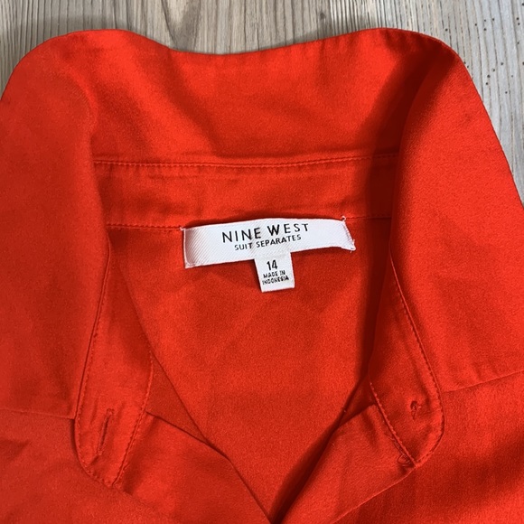 EUC Nine West Red Button Down Sleeveless Top, 14 - Picture 8 of 11